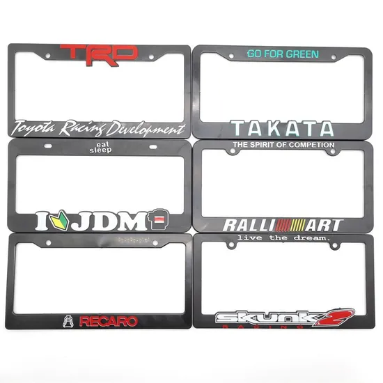 Custom Logo Printed Debossed USA Car Standard Size Plastic License Plate Frame