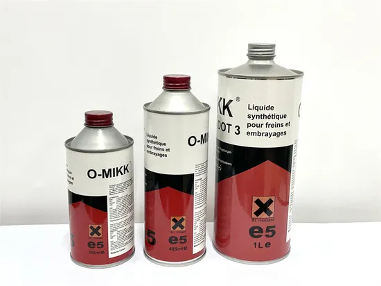 High Quality Hot Sale 500ml Metal Tin Can Brake Fluid DOT3