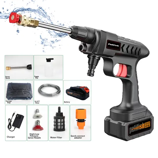 Pelifish Drw142 Wireless Lithium Ion Batteries Portable High Pressure Car Washer