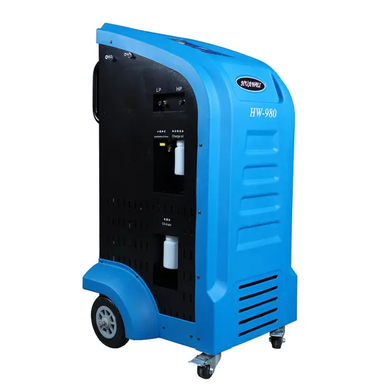 Hw-980 Automatic R134A Refrigerant Recovery Recycling Recharging Machine Blue/Red 750W Auto Air Conditioning System for Bus