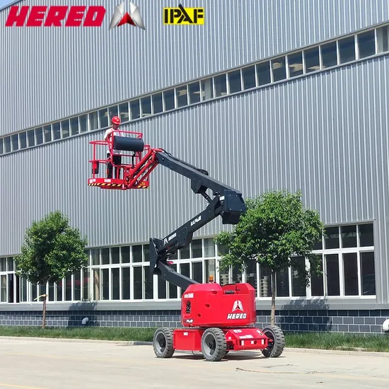 Hered 14m Electric Aerial Platform Ladder Boom Aerial Work Platform Man Lift