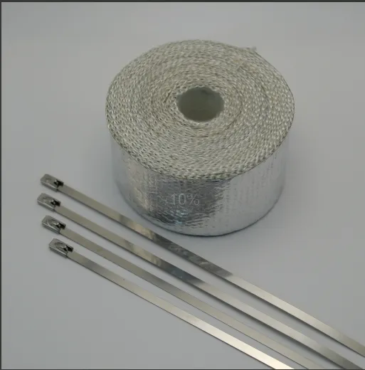 Exhaust Wrap Heat Reflective Aluminum Foil Cover White Colored Wrap