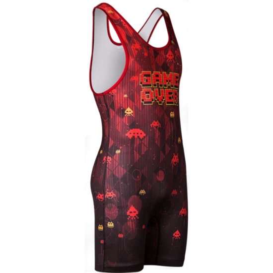 Sportswear Custom Logo Sublimation Camo Weightlifting Youth Singlet Suit Wrestling Singlets