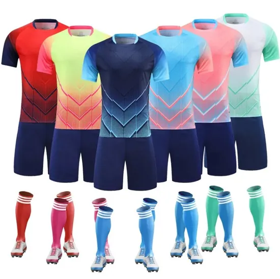 Custom Logo Breathable Quick Dry Football Jersey Design Models Full Set Sublimation Polyester Soccer Jersey Uniform