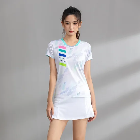 Summer Wholesale Custom Sublimation Sport Quick Dry Mesh Badminton T Shirts