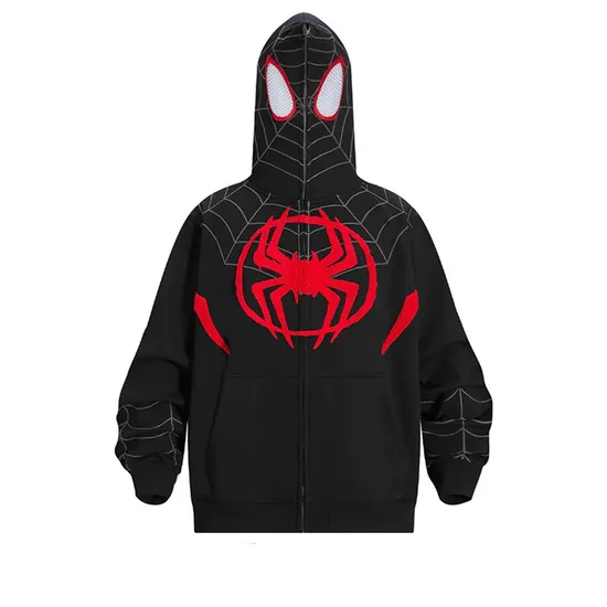 Halloween Gothic Dark Spider Printed Zipper Hoodie Mens Womens Streetwear Long Sleeves Sweatshirts Ysfe0249 Hip-Hop S-2XL Fashion Funny Jacket