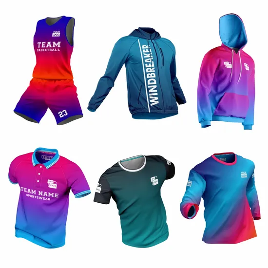 Custom Sublimation Sports Clothing for Soccer Basketball Cycling Fishing Baseball Rugby Ice Hockey Tennis Jogging Football Outdoor Quick Dry Dropshipping