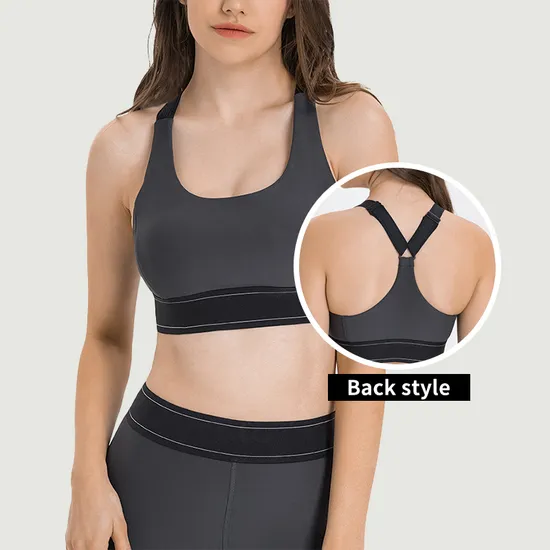 Athleisure Plus Size Sleeveless U Neck Padded Adjustable Strap Longline Y Back Crop Tank Top Yoga Gym Wear Sports Bra