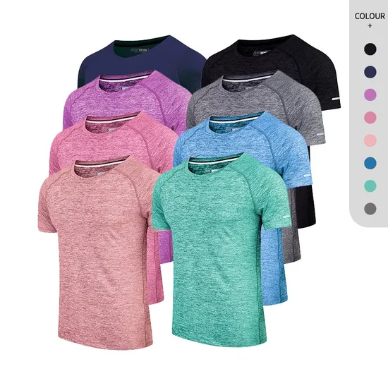 Wholesale Summer Men&prime;s Short Sleeve Shirts High Quality Running Workout T Shirt Custom Gym Fitness T-Shirts