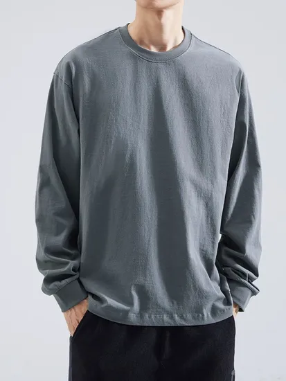 Men′s Cotton Long Sleeve T-Shirt
