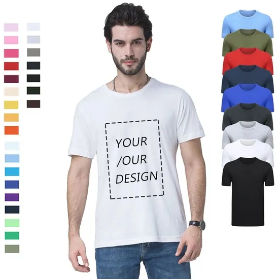 Wholesale OEM Mens High Quality Custom Logo Puff Printing 100 Cotton Plain Blank Streetwear Tee Shirt Design Own Oversize Tshirt Customized T Shirt Unisex 200g