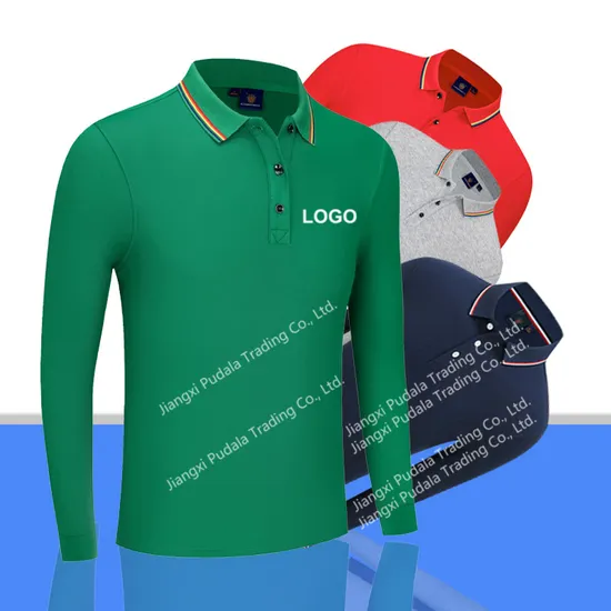 Long Sleeve Work Clothes for Men and Women Employees Custom Printed Logo Polo Shirt