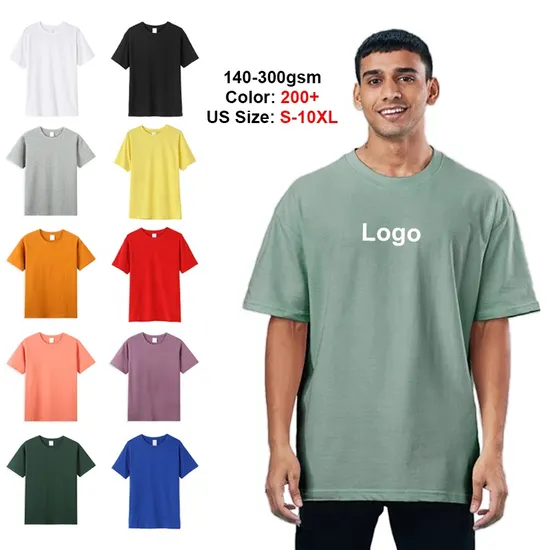 Plus Size Men′s Drop Shoulder Style 100% Thickened Heavy Weight Cotton T-Shirt
