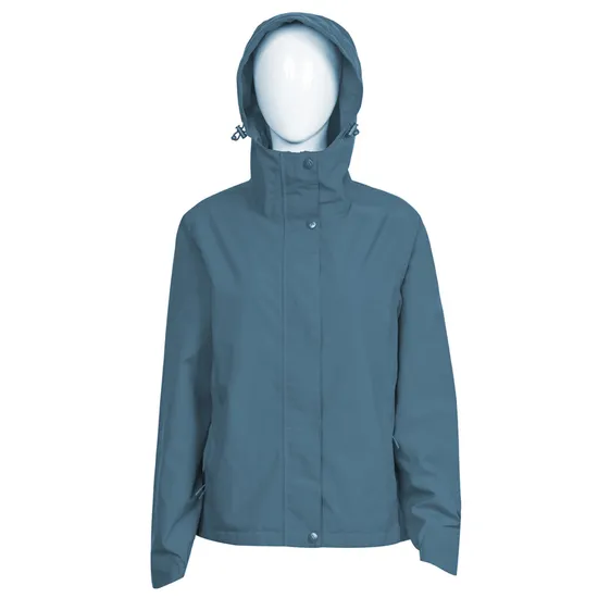 Women Ladies&prime; Rain Jacket Dust Coat with Mesh Lining Windbreaker