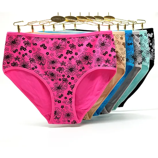 Printed Cotton Ladies Big Size Mommy Pants Underwear Supply