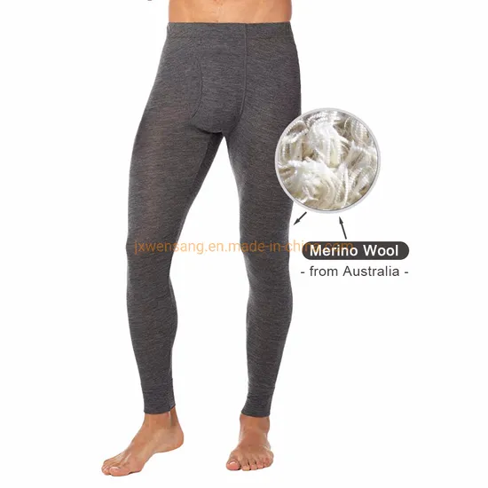 Custom Made OEM Australian Merino Wool Men′s Thermal Underwear Underwear Long Johns Legging From China Manufacturer