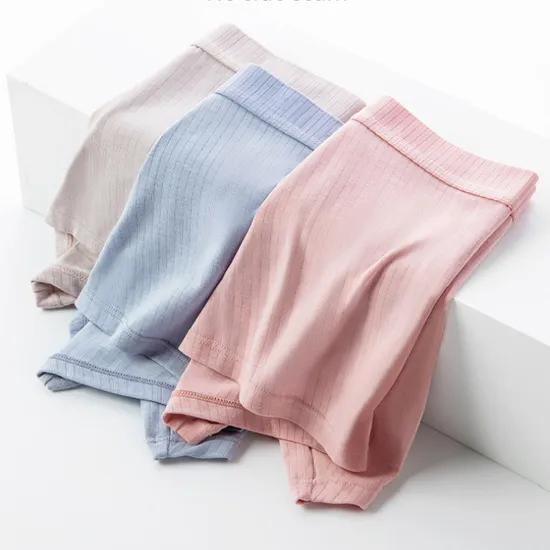 Men′s Ribbed Cotton Boxer Briefs Sexy Lingerie Fashion Underwear