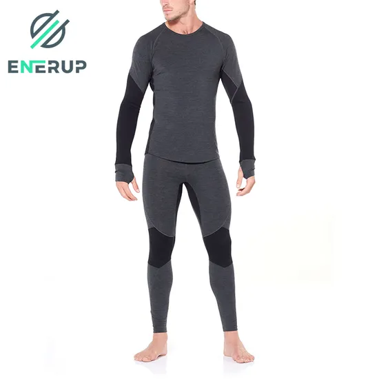 Enerup Wholesale Merino Wool Long Sleeve Top Mens Long Johns Flannel Blusas Camiseta De Manga Larga Tie Dye Thermal Underwear