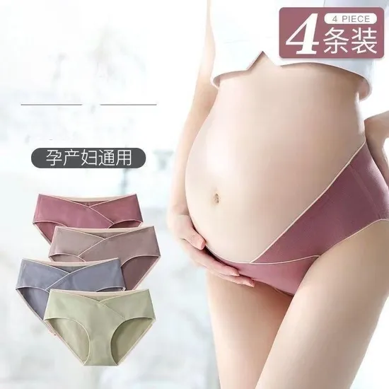 Ladies Briefs for Pregnant Low Waist Belly Maternity Panties Women Underwear Cotton