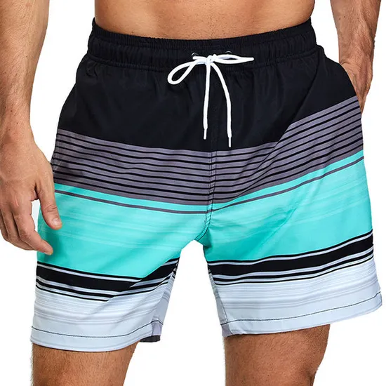 Custom Waist 5 Inseam Casual Beachwear Digital Print Sportswear