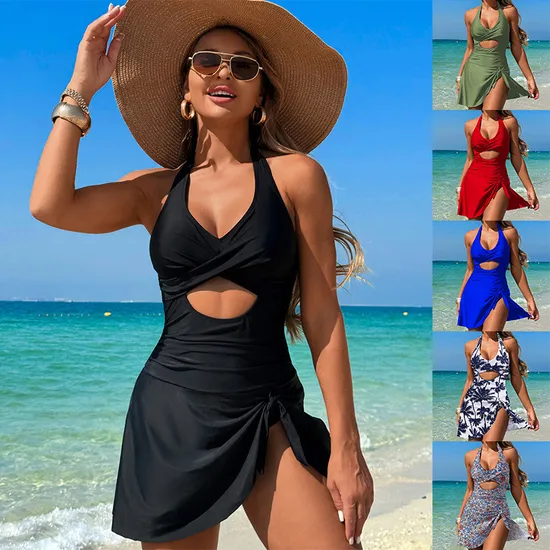 Two Piece Swimsuit Female Sexy Bikini Set High Waisted Swimsuit Women′s Bikini Drawstring Swimsuit