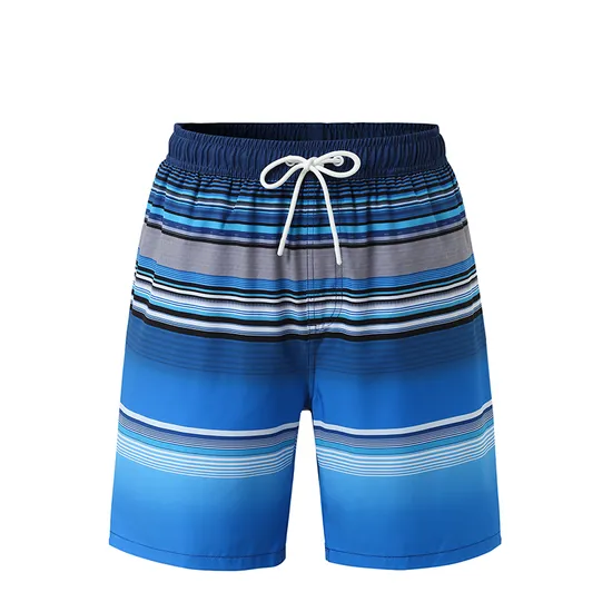 2024 Men′s Beach Shorts Printed Waterproof Customized Striped Model Shorts