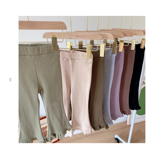 Korean-Style Children′s Grils Outdoor Leisure Soft Cotton Printed Flared Pants