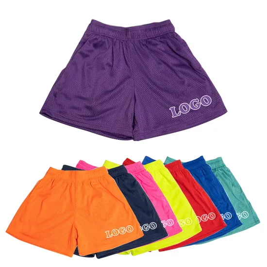 Custom Logo Color Double Layer Mesh Gym Shorts Lining Summer Sublimation All Over Print Custom Blank Short Men Mesh Shorts