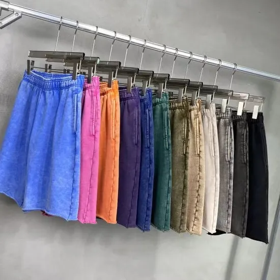 High-Quality Wax-Dyed Cotton Terry Men′s Shorts with Spring and Summer Wash for Casual Wear and Beach Wear in Europe and The United States.