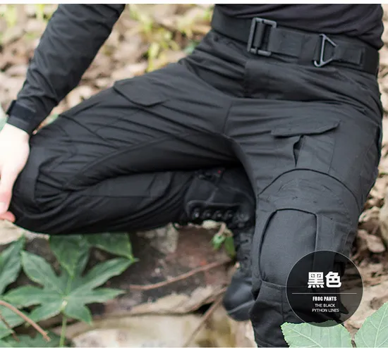 Outdoor Military Training Combat G2 Frog Trousers Black Training Tactical Camouflage Pants