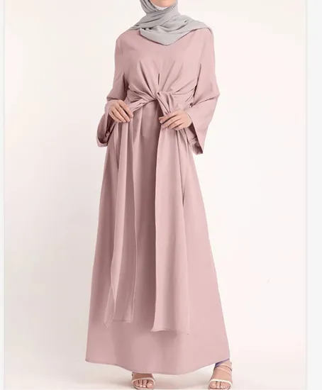 Fashion Kaftan Muslim Organza Abaya Dresses Women Modest Batwing Sleeve Shiny Dress