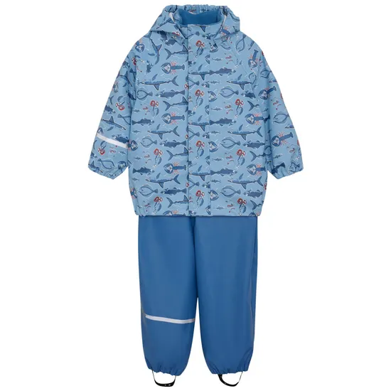 High Quality Children Rain Jacket and Bib Pants Waterproof PU Rainsuit