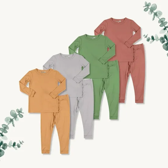 Custom Made Bamboo Cotton Children′s Sleepwear 2PCS Pajama Set Kids Clothing