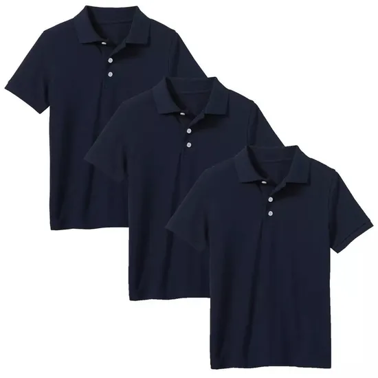 Wholesale Boys and Girl Custom Short Sleeve Blank Pure Polo Shirt with Name for Student