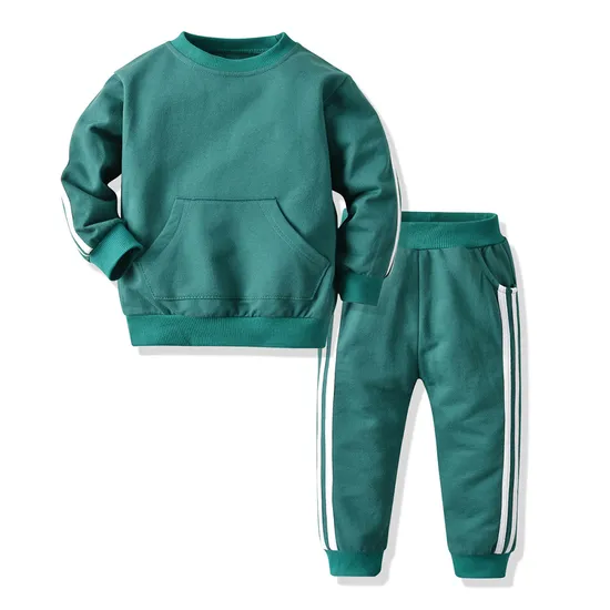 Children Two Pieces Suit Kids Clothes Fleece Lining Sweater Sweatpants Sports Wear Set Kids Tracksuit Pullover Crewneck Children′s Sports Suit Infant Clothes
