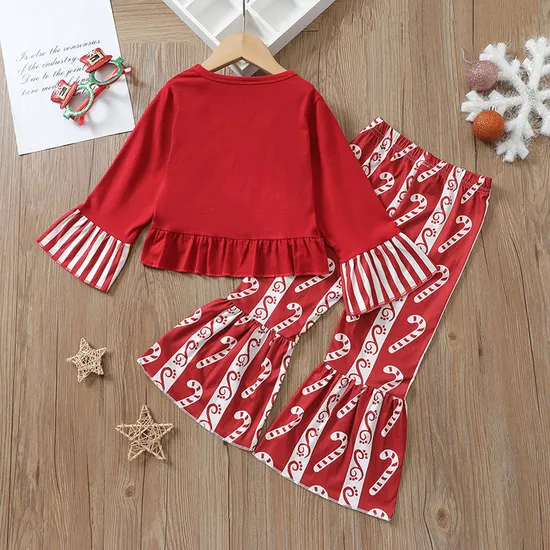 2023 New Design Girl Clothes Red Long Sleeve Cotton Girls Clothing Sets 1-3 Years Girl Clothes Girl