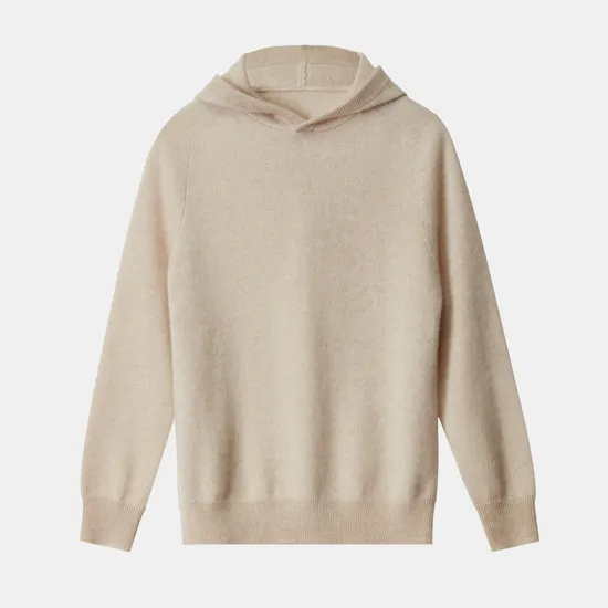 Comfortable 100%Cashmere Knitted Hoodie Knitwear