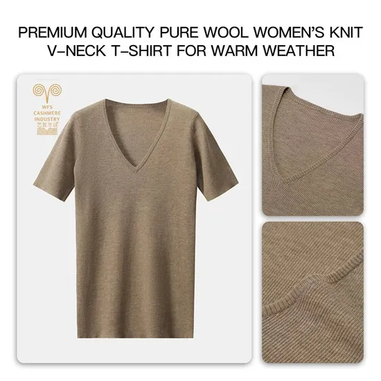 Durable and Stylish V-Neckline Premium Wool Dress, Without Sleeves, Made for Effortless Summer Chic