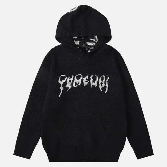Men′s Embroidered Pullover Trendy Hip Hop Custom Sweater Hoodie