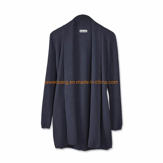 Merino Wool Long Open Front Cardigan Cashmere Long Sleeve Fashion Sweater for Women