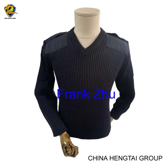 Navy Blue Army Green Wool Polyester Acrylic Police Camouflage Military Pullover Sweater