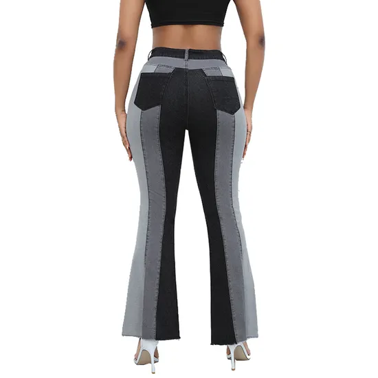 Elastic Fashion Wash Color Jeans Female Wholesale Processing Custom