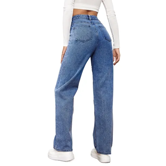 Ladies′ Jeans, Clasical Jeans Pants. Customed Straigth Jeans Pants, Denim Pants Women Jeans Pants with Light Wash.