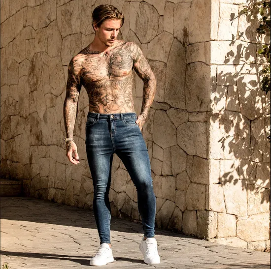 Custom Summer New Design Men Pants Flared Jeans Loose Hip Hop Denim