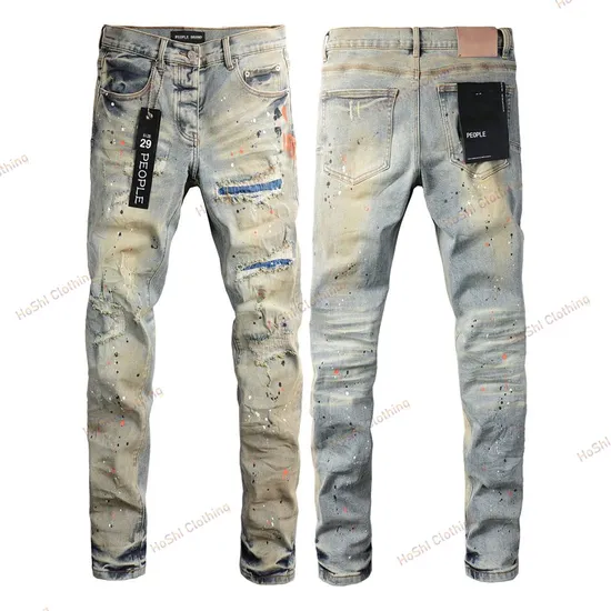 New Arrivals High Quality Slim Fit Denim Pant Cotton Straight Casual Distressed Wash Highstreet Ripped Vintage Men′s Jeans
