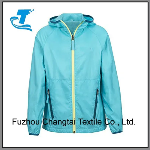 Girls′ Lightweight Hooded Windbreaker Jacket