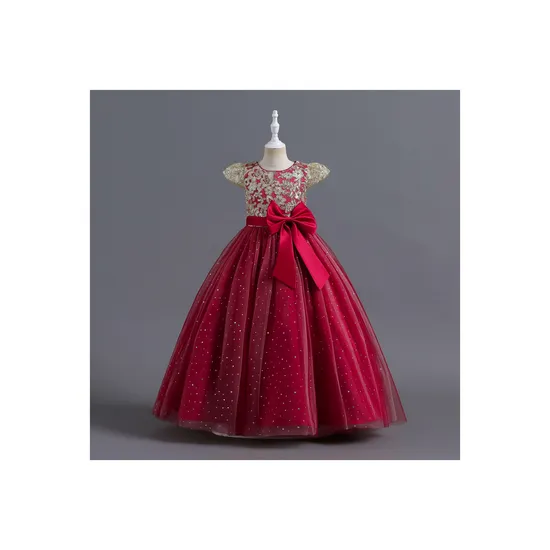 Fashion Wholesale Girls′ Puffy Sleeve Wedding Flower Child Princess Dresses