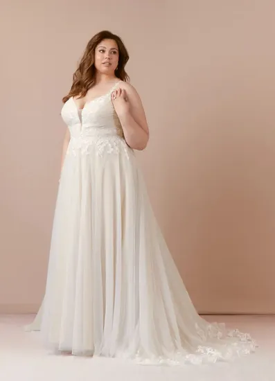 2024 White Plus Size Weding Dresses for Women A Line