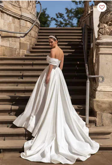 Elegant Custom Made Sweetheart A-Line Mikado Satin Ruched Pleating Split Skirt Wedding Dresses