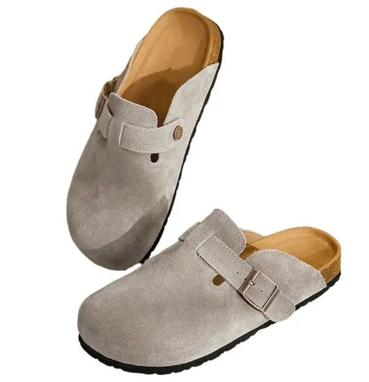 New Ladies Casual Unisex Design Street Walk Soft Leather Women Shoe Slipper